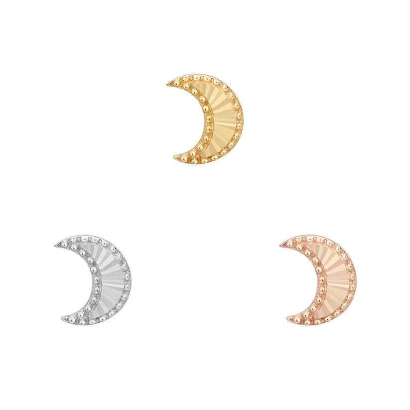"After Hours"  - Textured Threadless Gold Moon End by Buddha Jewelry Organics