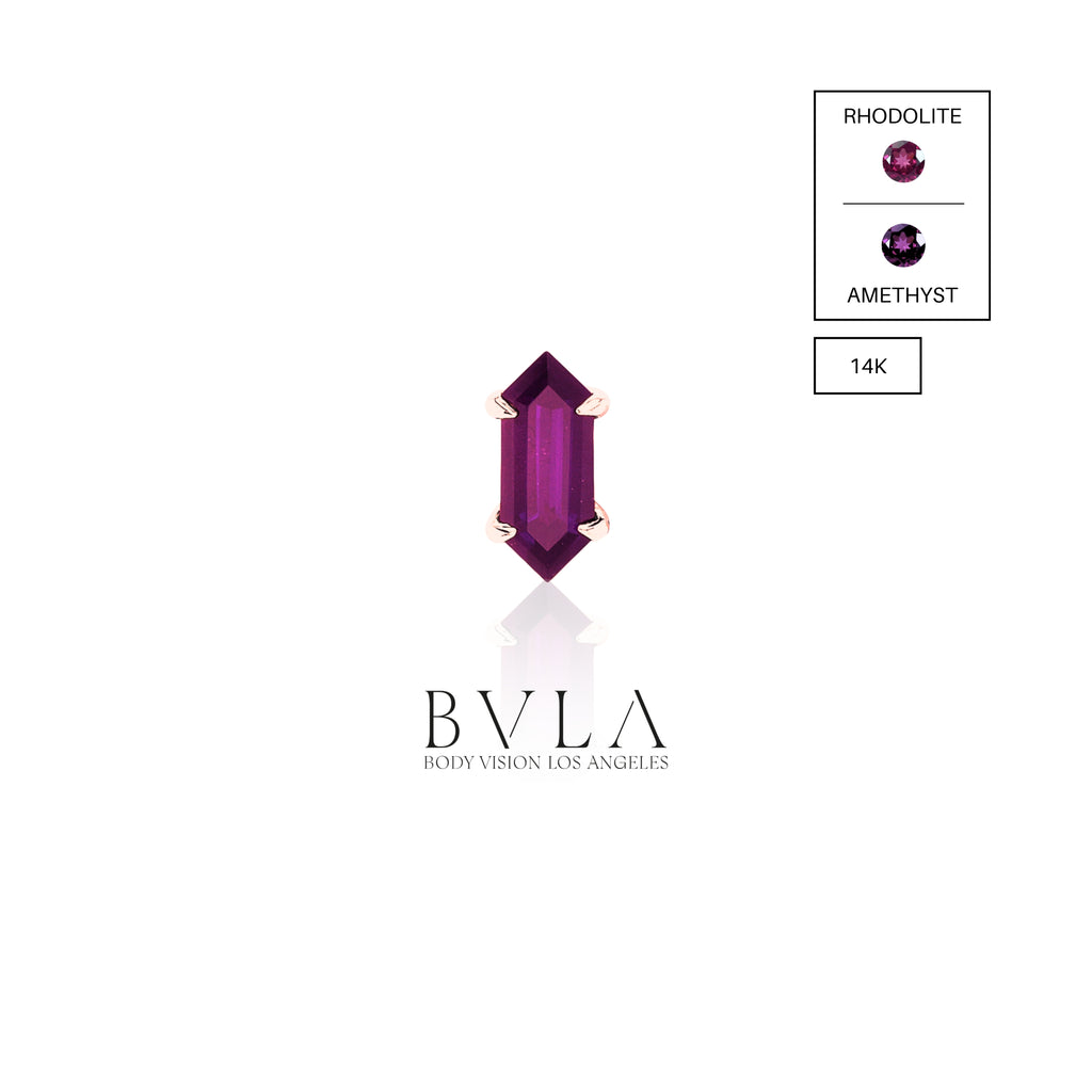 "Deco" Claw Prong - Amethyst (5x2mm) - Threaded End | BVLA Jewelry