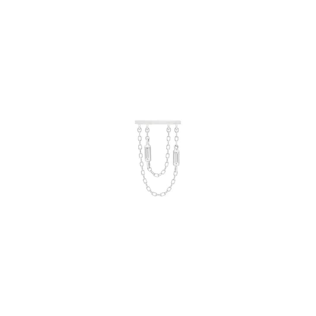 Attention Everyone - Double Baguette Cascade Threadless End by Buddha Jewelry Organics