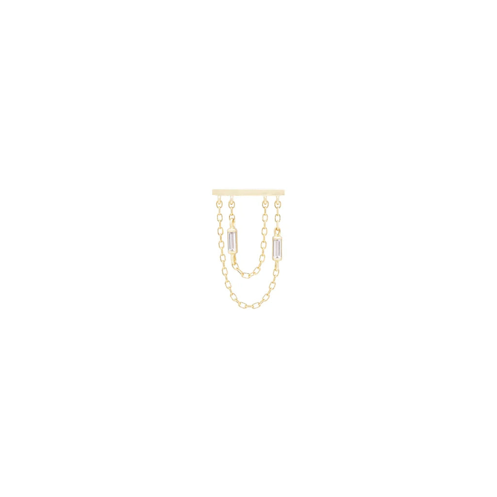 Attention Everyone - Double Baguette Cascade Threadless End by Buddha Jewelry Organics