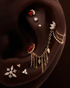 Tiny Tri-bead | Solid Gold Threadless End | Junipurr Jewelry