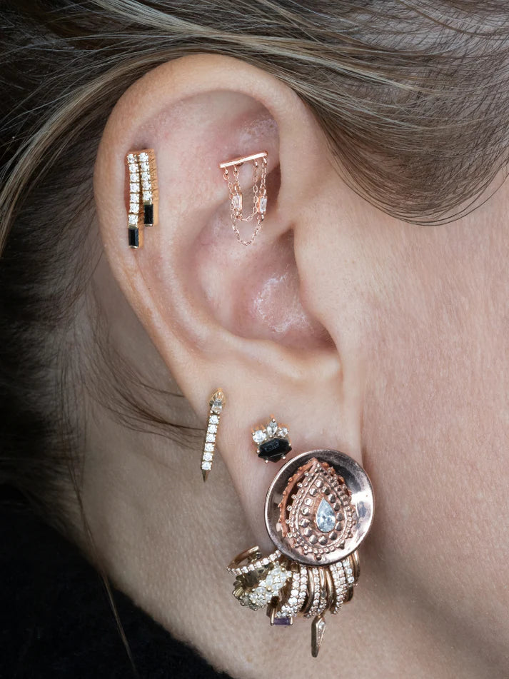 Attention Everyone - Double Baguette Cascade Threadless End by Buddha Jewelry Organics