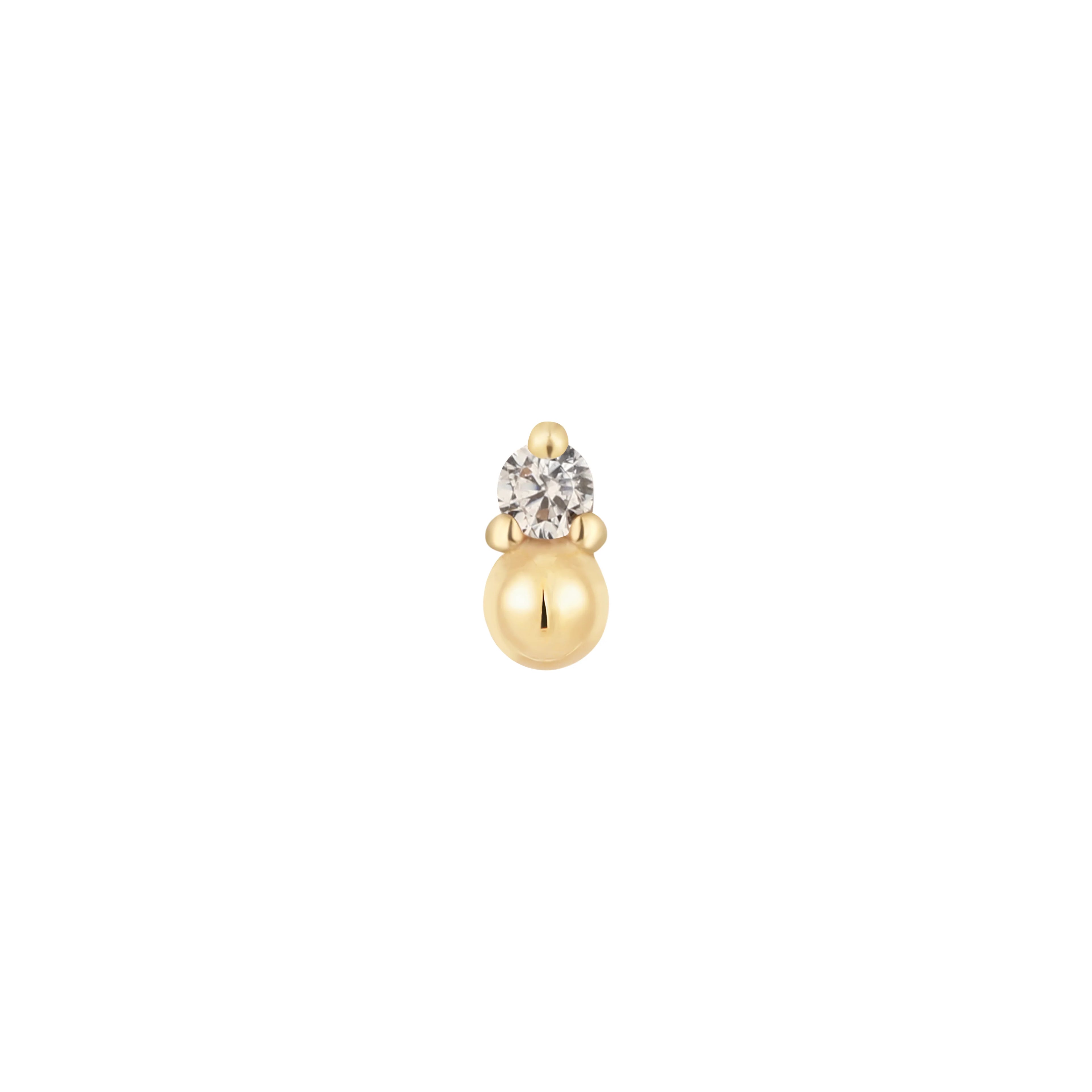 "Babe" Threadless End with Diamond or Cubic Zirconia