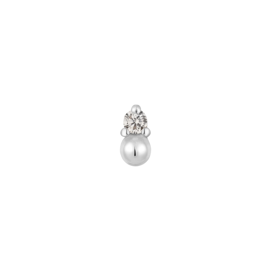 "Babe" Threadless End with Diamond or Cubic Zirconia