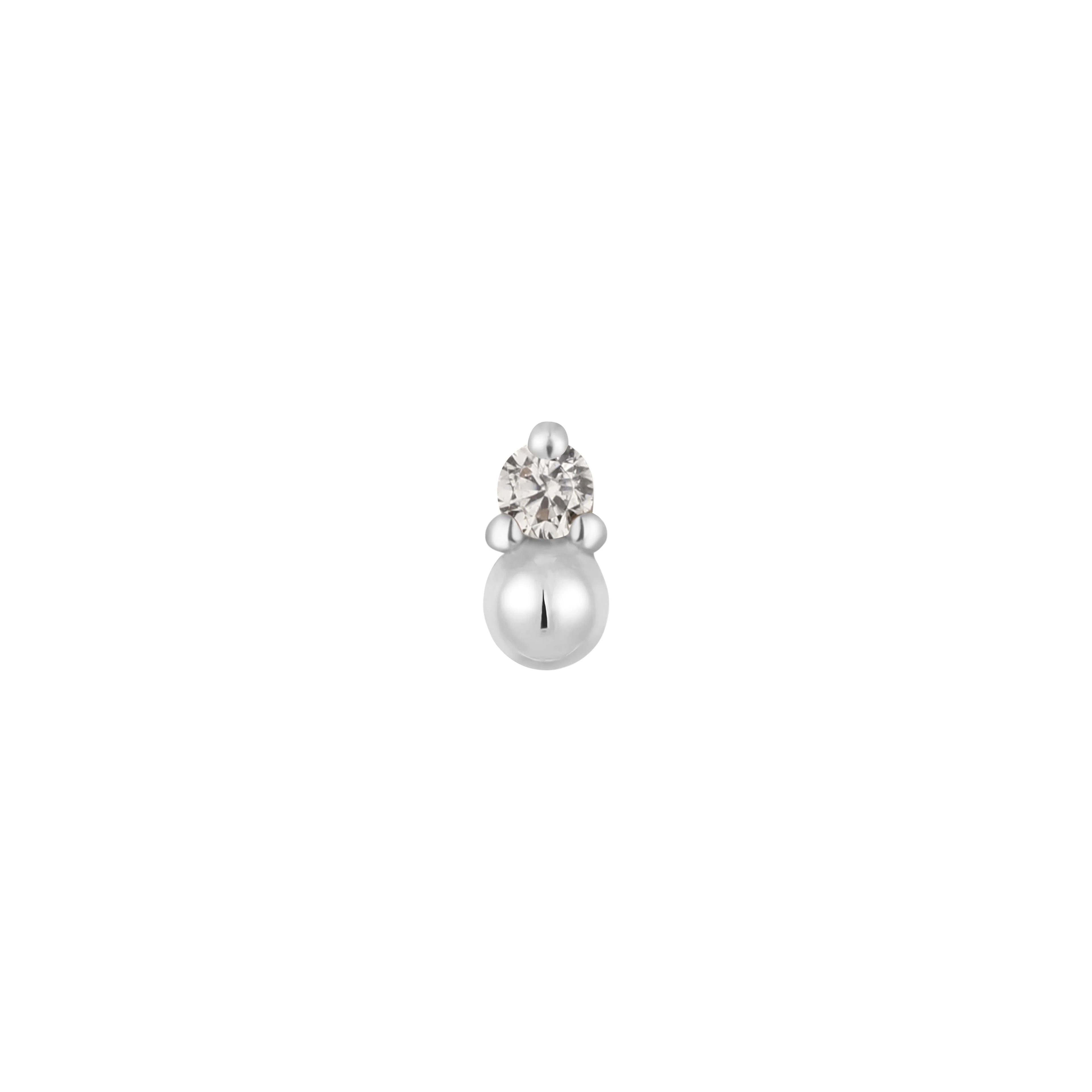 "Babe" Threadless End with Diamond or Cubic Zirconia