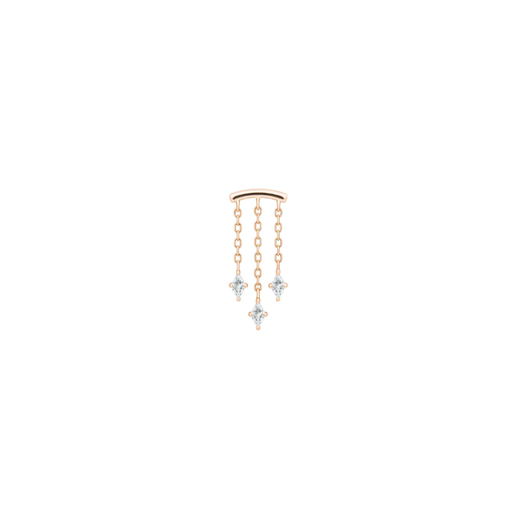 High Speed - Hidden Helix Threadless end with (3) Kite-cut CZ's by Buddha Jewelry Organics