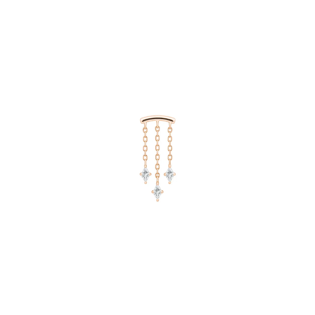 High Speed - Hidden Helix Threadless end with (3) Kite-cut CZ's by Buddha Jewelry Organics