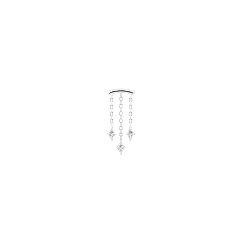 High Speed - Hidden Helix Threadless end with (3) Kite-cut CZ's by Buddha Jewelry Organics