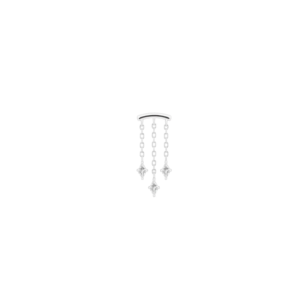 High Speed - Hidden Helix Threadless end with (3) Kite-cut CZ's by Buddha Jewelry Organics