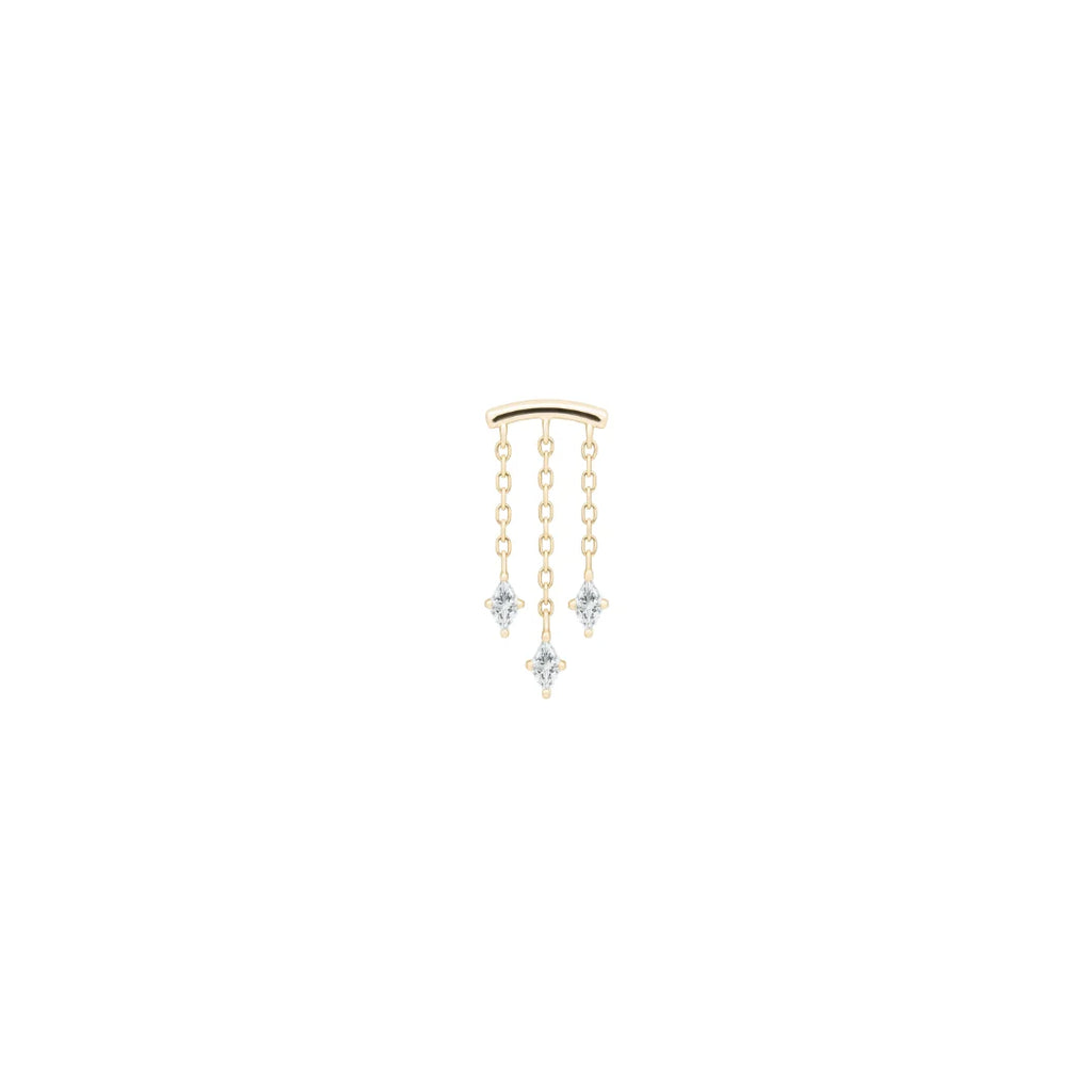High Speed - Hidden Helix Threadless end with (3) Kite-cut CZ's by Buddha Jewelry Organics