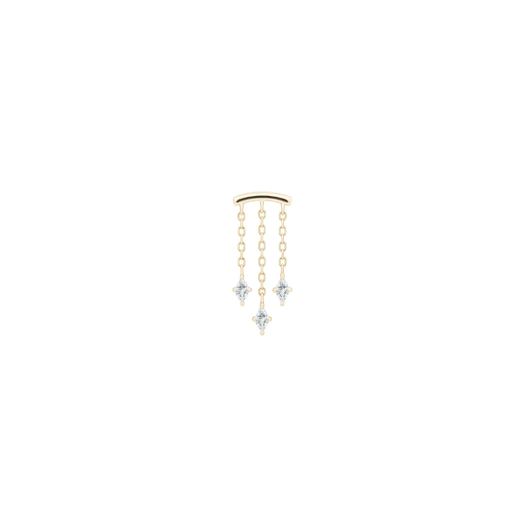 High Speed - Hidden Helix Threadless end with (3) Kite-cut CZ's by Buddha Jewelry Organics