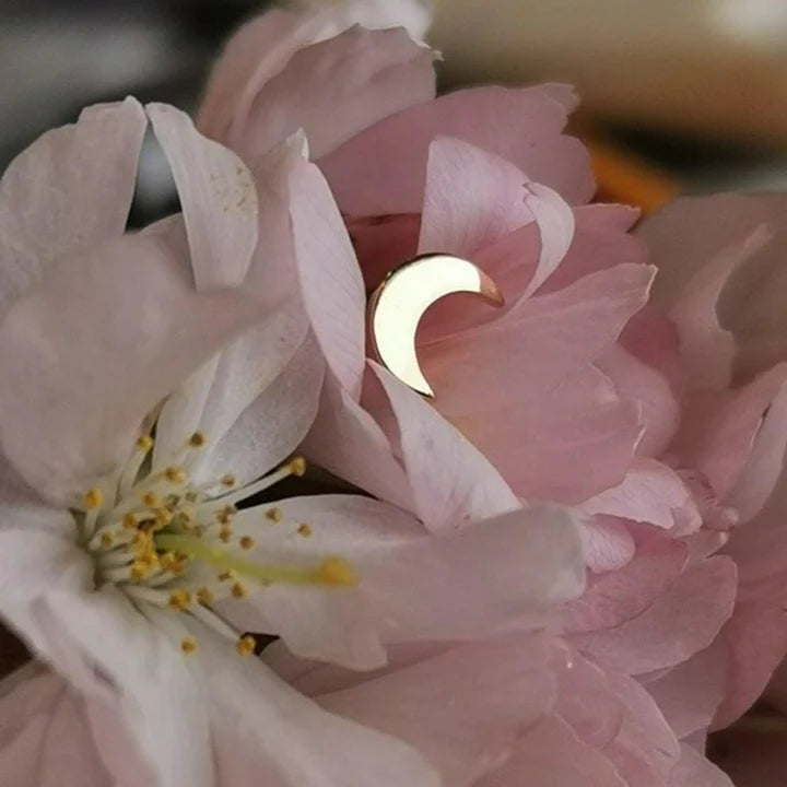 Solid 14k Gold Crescent Moon - Threadless End by Junipurr Jewelry