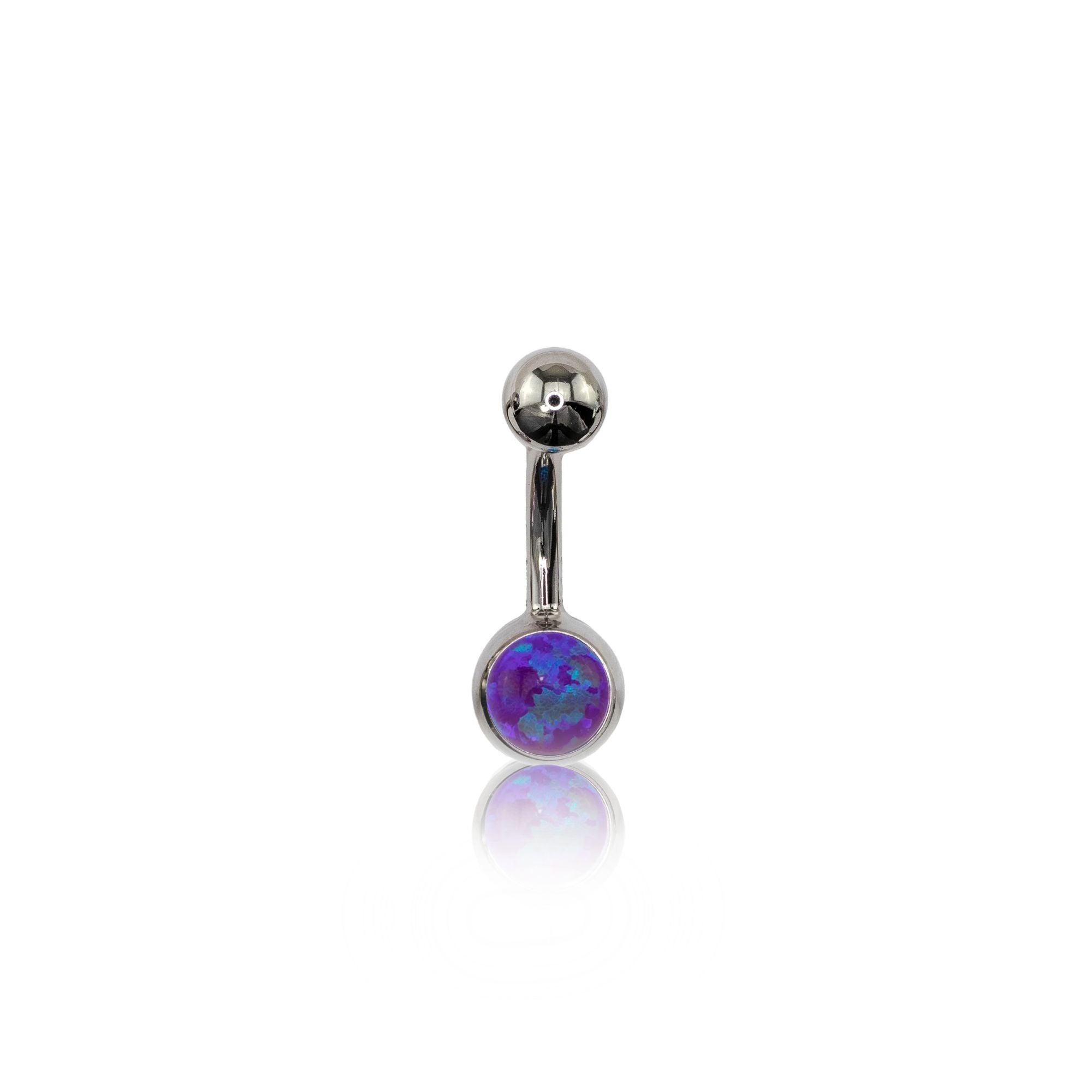 IN STOCK | 14G (1.6mm) Opal Navel Curves | Canasteel