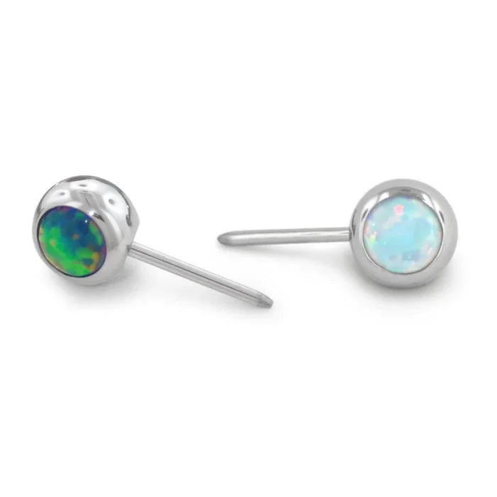 NeoMetal Forward Facing Opal Threadless Ends - White and Blue