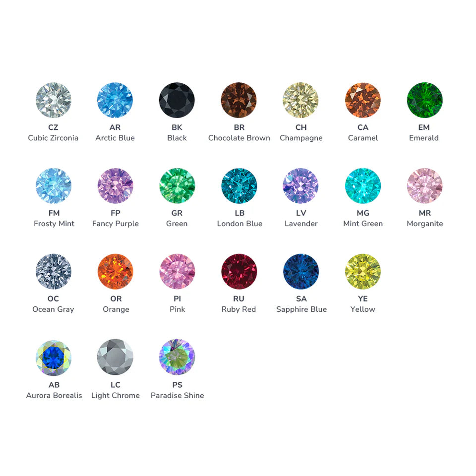 IN STOCK | 5 Gem Crescent - Threadless End | NeoMetal Jewelry