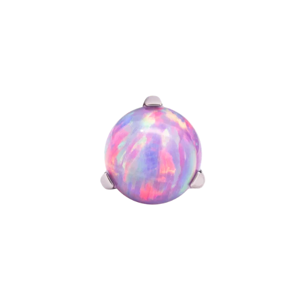 Junipurr Jewlery Prong-Set Bead - Threadless End - Lavender Opal (Front View)