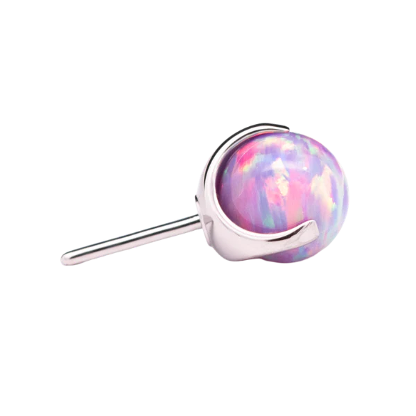 Junipurr Jewlery Prong-Set Bead - Threadless End - Lavender Opal