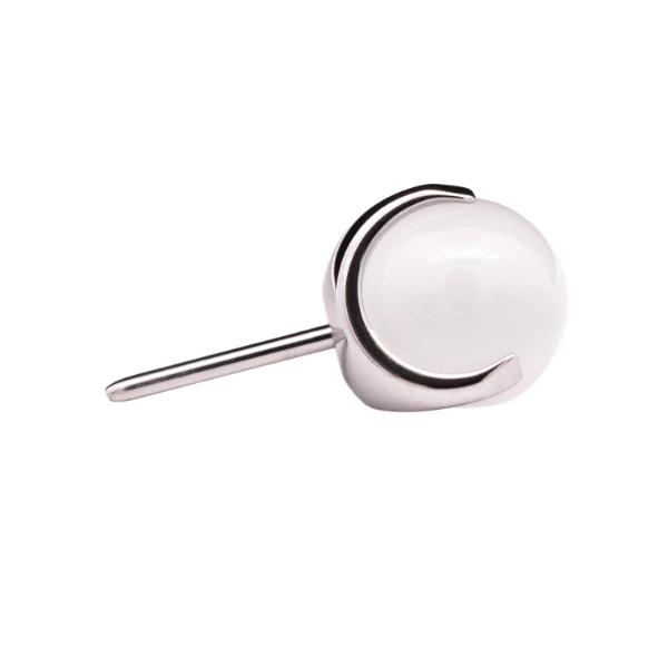 Junipurr Jewlery Prong-Set Bead - Threadless End - Moonstone (Side View)