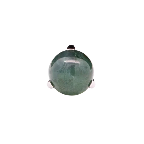 Junipurr Jewlery Prong-Set Bead - Threadless End - Moss Agate (Front View)