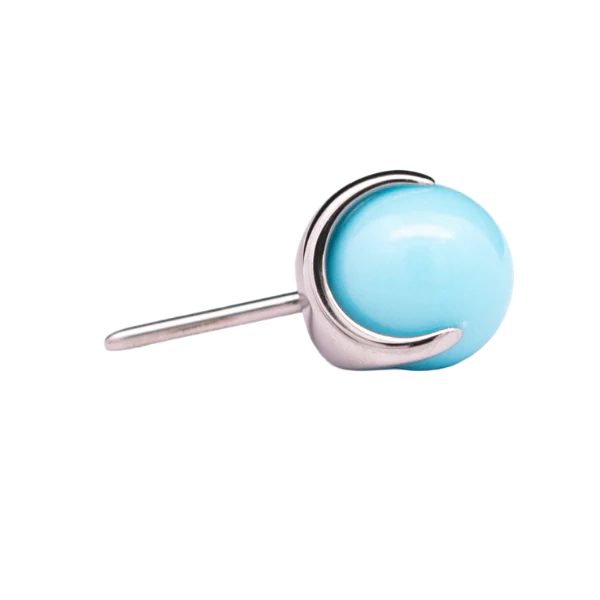 Junipurr Jewlery Prong-Set Bead - Threadless End - Turquoise (Side View)