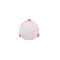 Junipurr Jewlery Prong-Set Bead - Threadless End - White Opal (Front View)