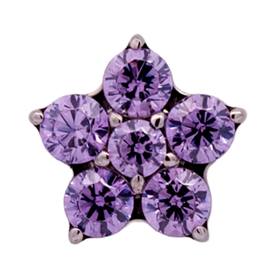 Titanium 5 Gem Flower | Junipurr Jewelry