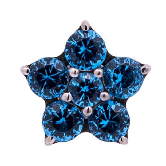 Titanium 5 Gem Flower | Junipurr Jewelry