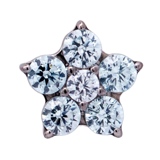 Titanium 5 Gem Flower | Junipurr Jewelry