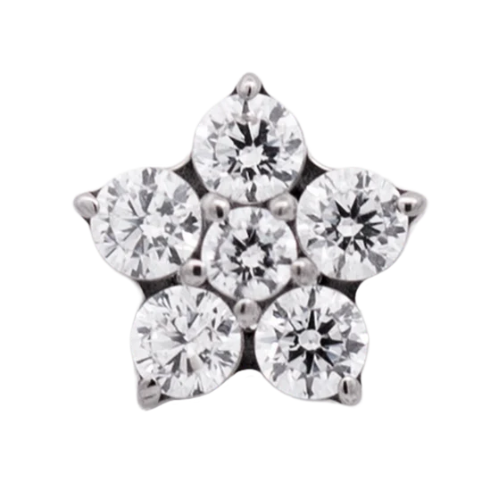 Titanium 5 Gem Flower | Junipurr Jewelry