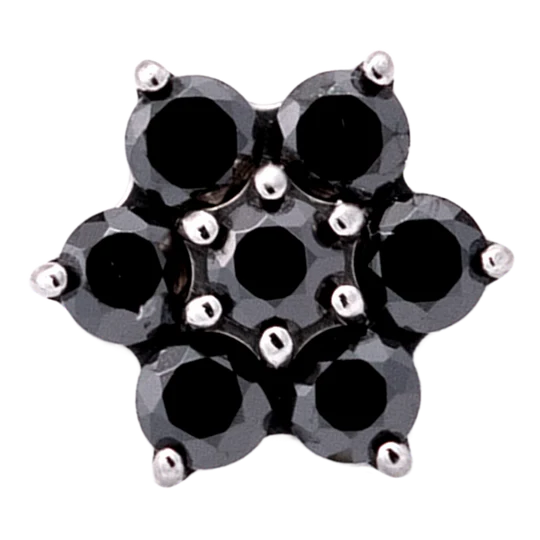 Titanium 6 Gem Flower | Junipurr Jewelry