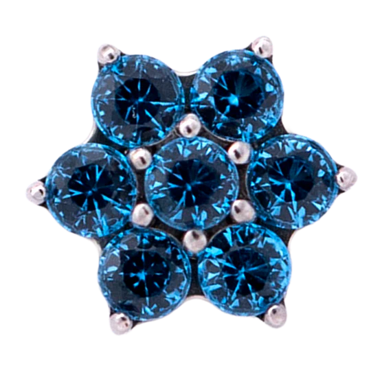 Titanium 6 Gem Flower | Junipurr Jewelry