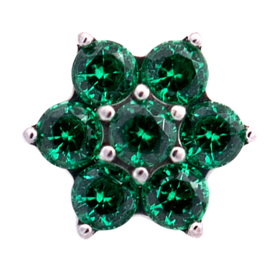 Titanium 6 Gem Flower | Junipurr Jewelry