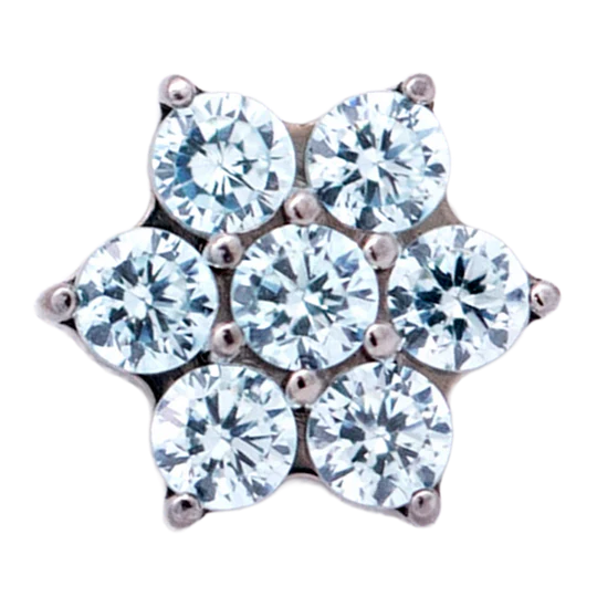 Titanium 6 Gem Flower | Junipurr Jewelry