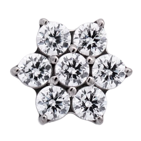 Titanium 6 Gem Flower | Junipurr Jewelry