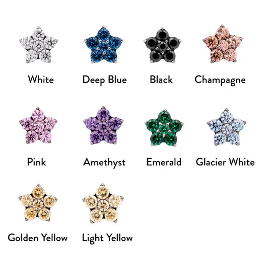 Titanium 5 Gem Flower | Junipurr Jewelry