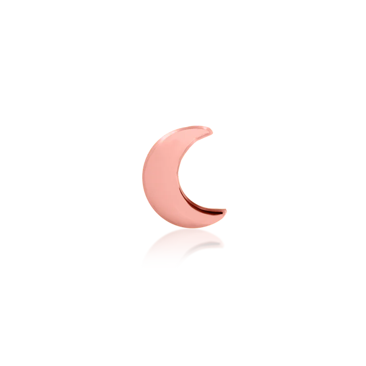 Solid 14k Gold Crescent Moon - Threadless End by Junipurr Jewelry