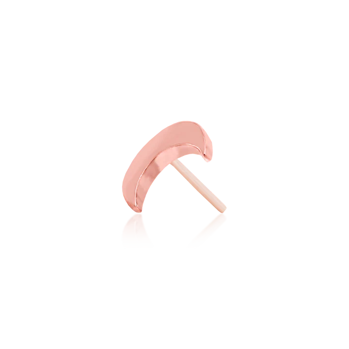 Solid 14k Gold Crescent Moon - Threadless End by Junipurr Jewelry