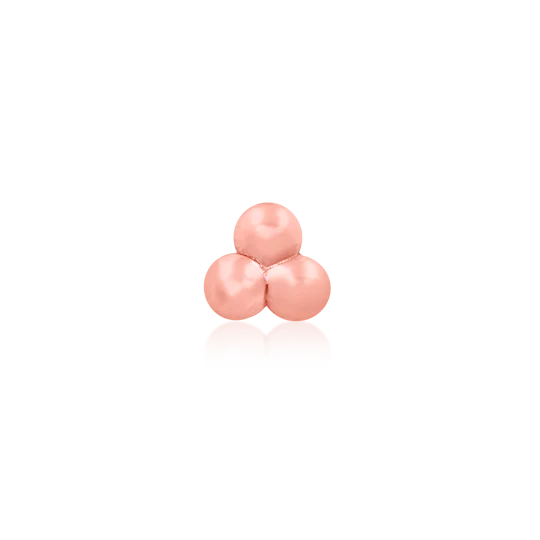 Tiny Tri-bead | Solid Gold Threadless End | Junipurr Jewelry