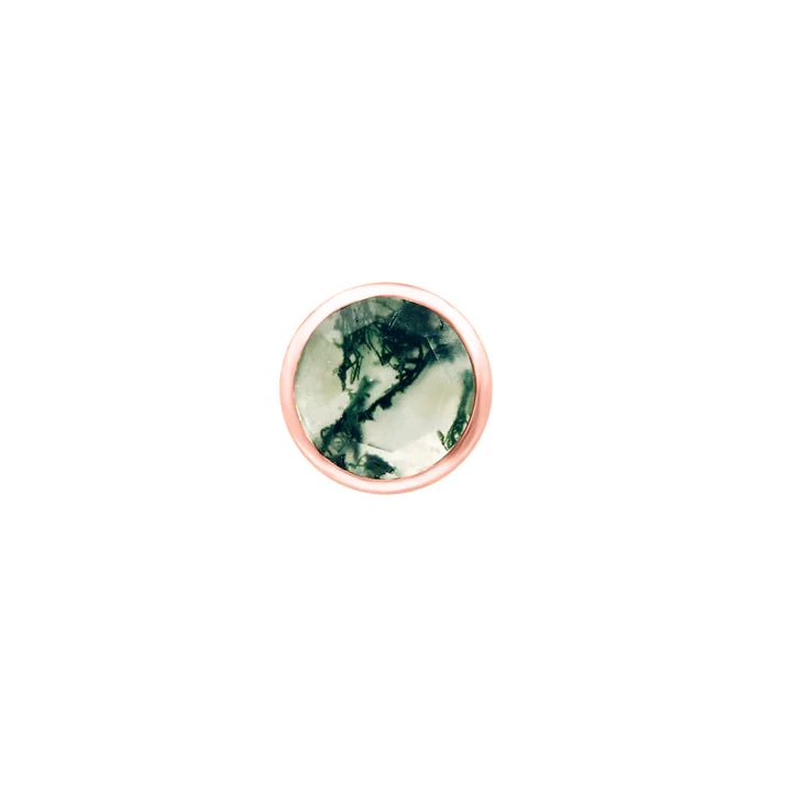 Moss Agate Cabochon Threadless End by Junipurr Jewelry