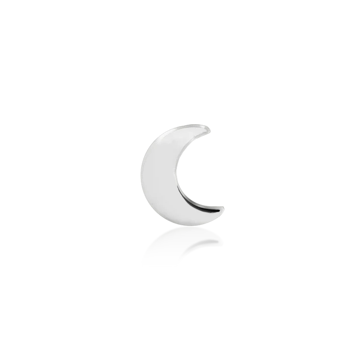 Solid 14k Gold Crescent Moon - Threadless End by Junipurr Jewelry