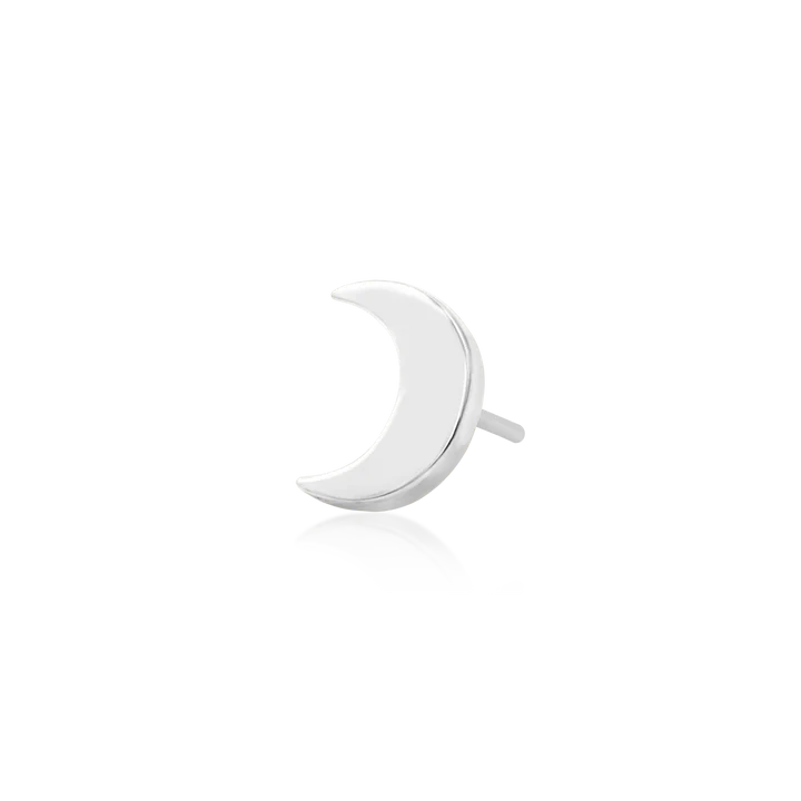 Solid 14k Gold Crescent Moon - Threadless End by Junipurr Jewelry