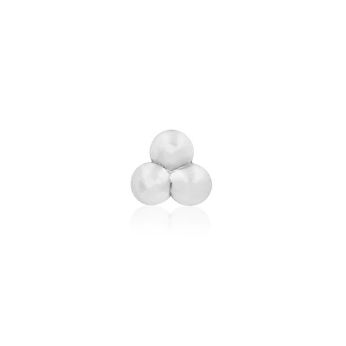 Tiny Tri-bead | Solid Gold Threadless End | Junipurr Jewelry