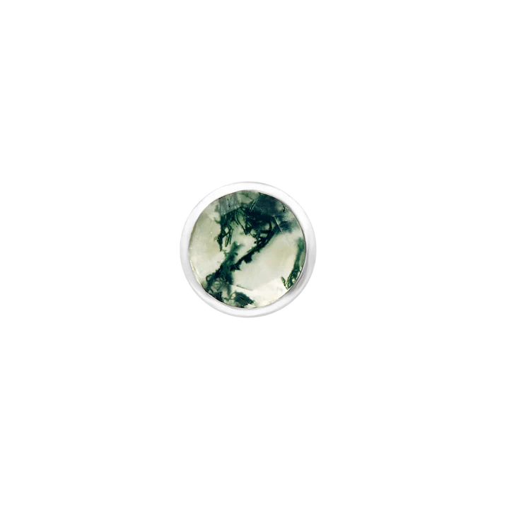Moss Agate Cabochon Threadless End by Junipurr Jewelry