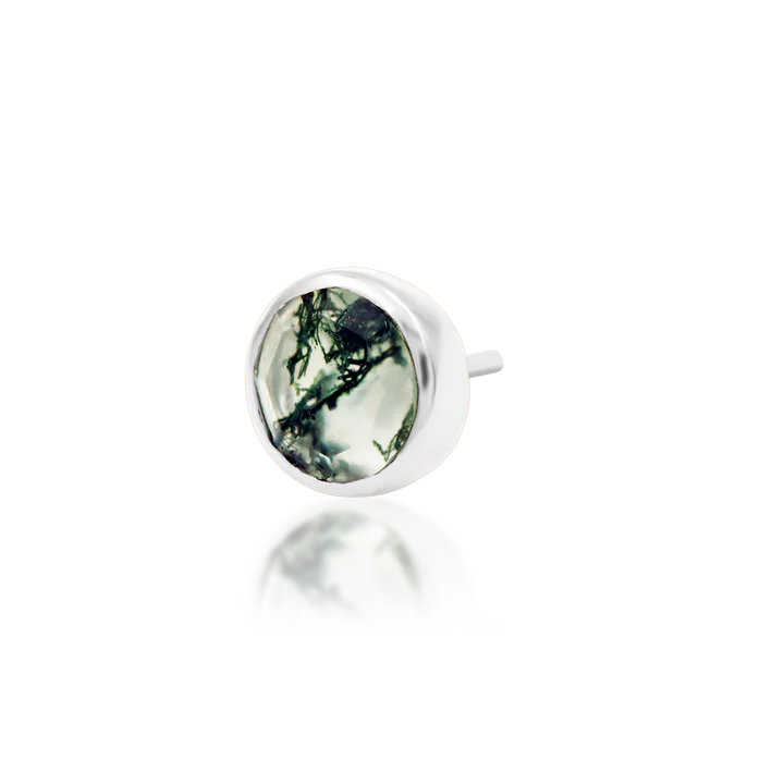 Moss Agate Cabochon Threadless End by Junipurr Jewelry