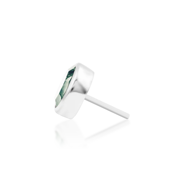 Moss Agate Cabochon Threadless End by Junipurr Jewelry