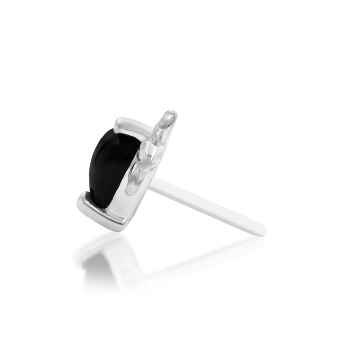 Salem - Black Onyx Heart Threadless End by Junipurr Jewelry