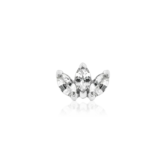 Triple Marquise Fan | Solid Gold Threadless End | Junipurr Jewelry