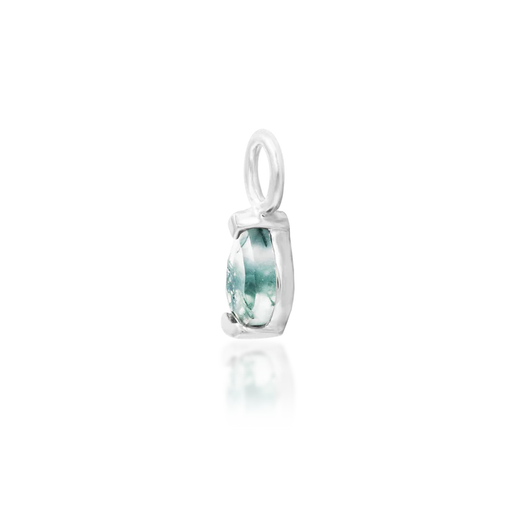 Moss Agate Pear Charm - "Ursula II" by Junipurr Jewelry