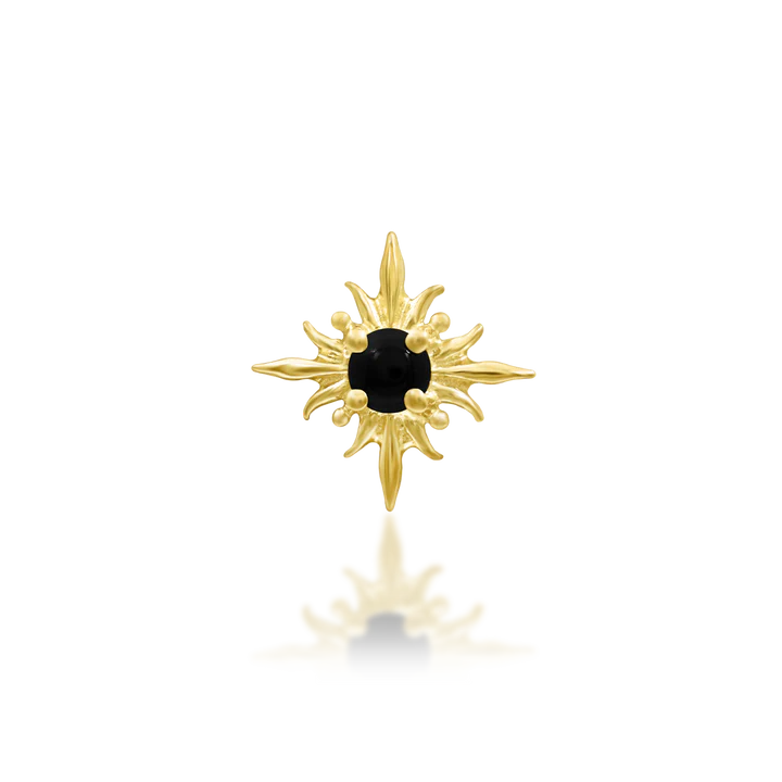 Astra - Black Onyx Gothic Threadless End by Junipurr Jewelry