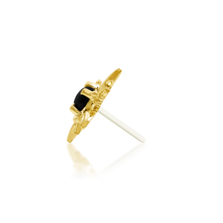 Astra - Black Onyx Gothic Threadless End by Junipurr Jewelry